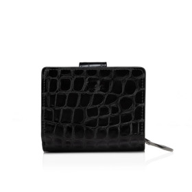 Christian Louboutin Loubi54 Compact Wallet Alligator Embossed Calf Leather Black