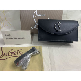 Christian Louboutin Loubi54 Crossbody Clutch Calfskin Black