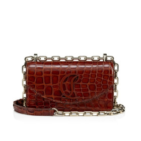 Christian Louboutin Loubi54 Mini Crossbody Bag Alligator Embossed Calf Leather Acajou