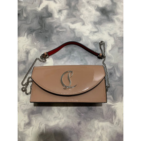Christian Louboutin Loubi54 Patent Leather Clutch Bag Powder