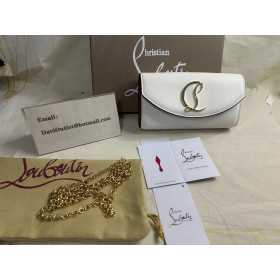 Christian Louboutin Loubi54 Wallet On Chain Calf Leather Bianco
