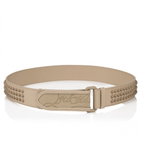 Christian Louboutin Loubi Belt 35mm Calf Leather And Spikes Saharienne