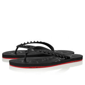 Christian Louboutin Loubi Black Rubber Flip Flop