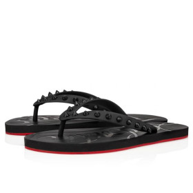 Christian Louboutin Loubi Flip Donna Flat Black Rubber