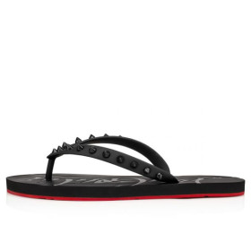 Christian Louboutin Loubi Flip Donna Flat Black Rubber