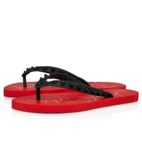 Christian Louboutin Loubi Flip Donna Flat Black/loubi Rubber