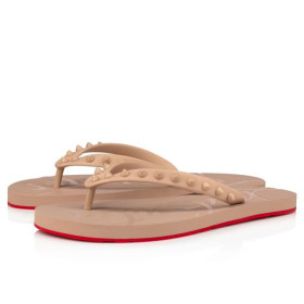 Christian Louboutin Loubi Flip Donna Flat Nude1 Rubber