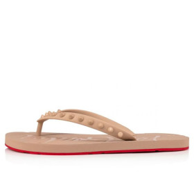 Christian Louboutin Loubi Flip Donna Flat Nude1 Rubber