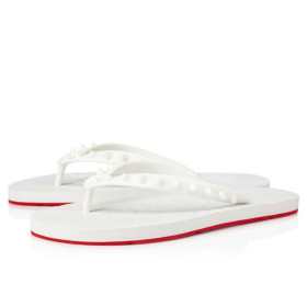 Christian Louboutin Loubi Flip Donna Flat White Rubber