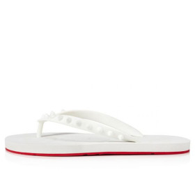 Christian Louboutin Loubi Flip Donna Flat White Rubber
