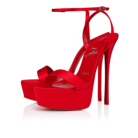 Christian Louboutin Loubi Queen Alta 150 Mm Strappy Sandals Crepe Satin Loubi