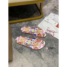 Christian Louboutin Loubi Spikes Donna Flat Flip Flops Multicolor