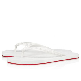Christian Louboutin Loubi White Rubber Flip Flop