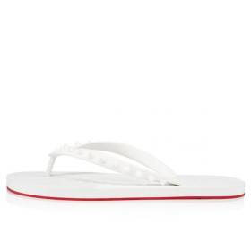 Christian Louboutin Loubi White Rubber Flip Flop