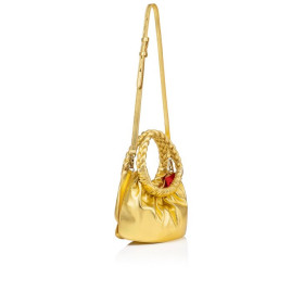 Christian Louboutin Loubibraid Top Handle Bag Iridescent Nappa Leather Gold
