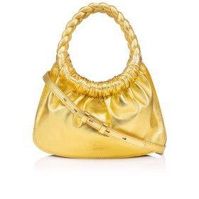 Christian Louboutin Loubibraid Top Handle Bag Iridescent Nappa Leather Gold