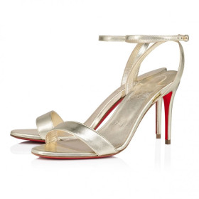 Christian Louboutin Loubigirl 85mm Strappy Sandals Leather Platine