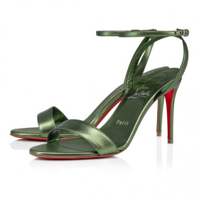Christian Louboutin Loubigirl 85mm Strappy Sandals Iridescent Nappa Leather Vertlaine