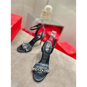 Christian Louboutin Loubigirl Chain 100mm Sandals Calfskin Black