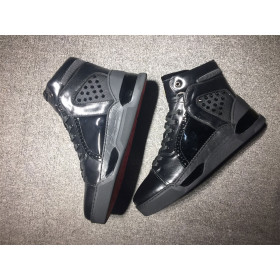 Christian Louboutin Loubikick Flat High-top Sneakers Calfskin Patent Leather Black