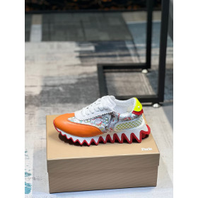Christian Louboutin Loubishark Comic-Print Women Leather Sneakers Multicolor
