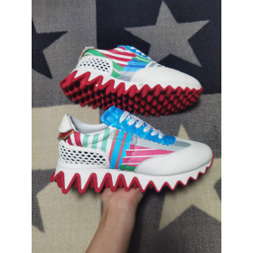 Christian Louboutin Loubishark Donna Flat Sneakers Calf Leather Multicolor