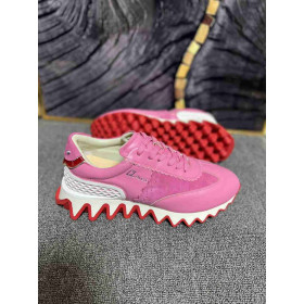 Christian Louboutin Loubishark Runners Calf and Suede Leather Pink