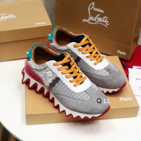 Christian Louboutin Loubishark Sneakers Suede Calfskin Mesh Version Multicolor