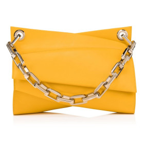 Christian Louboutin Loubitwist Chain Bag Smooth Calf Leather Pollen