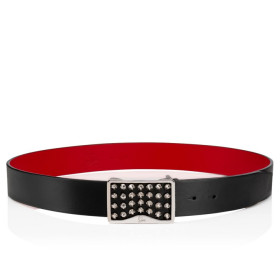 Christian Louboutin Louis Belt 35mm Calf Leather And Spikes Black