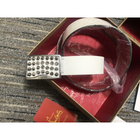 Christian Louboutin Louis Belt 35mm Calf Leather And Spikes White