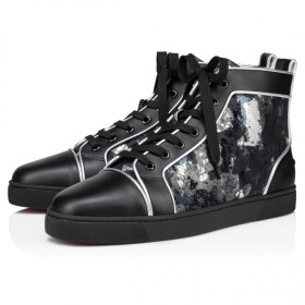 Christian Louboutin Louis High-Top Sneakers Calf Leather Black