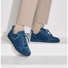 Christian Louboutin Louis Junior Low-top Sneakers Veau Velours Blue
