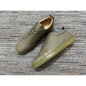 Christian Louboutin Louis Junior Orlato Sneakers Calf Leather Army Green
