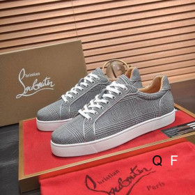 Christian Louboutin Louis Junior Orlato Sneakers Monochrome Canvas Gray