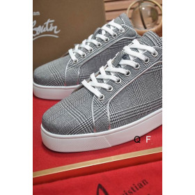 Christian Louboutin Louis Junior Orlato Sneakers Monochrome Canvas Gray