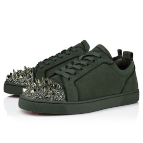 Christian Louboutin Louis Junior P Pik Pik Strass Sneakers Veau Velours And Strass Spikes Tennessee
