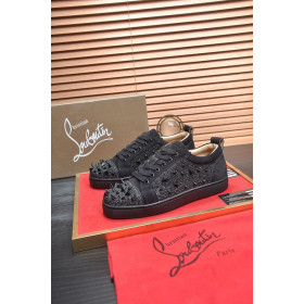 Christian Louboutin Louis Junior PI Version Strass Sneakers Black
