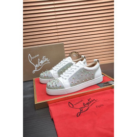Christian Louboutin Louis Junior PI Version Strass Sneakers White