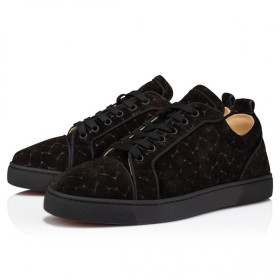 Christian Louboutin Louis Junior Sneakers Braided Calf Leather Black