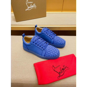 Christian Louboutin Louis Junior Spikes Low-top Sneakers Leather Blue