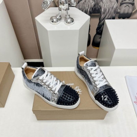 Christian Louboutin Louis Junior Spikes Orlato Sneakers Leather Multicolor