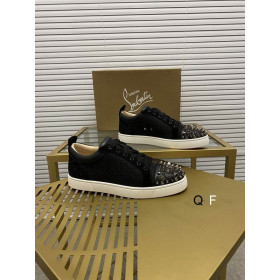 Christian Louboutin Louis Junior Spikes Sneakers Leather and Textile Black