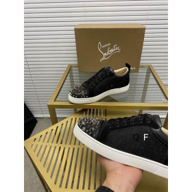 Christian Louboutin Louis Junior Spikes Sneakers Leather and Textile Black