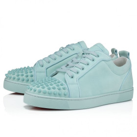 Christian Louboutin Louis Junior Spikes Sneakers Suede And Spikes Iceberg