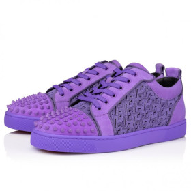 Christian Louboutin Louis Junior Spikes Sneakers Suede Frou Frou