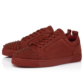Christian Louboutin Louis Junior Spikes Sneakers Veau Velours And Spikes Brownie