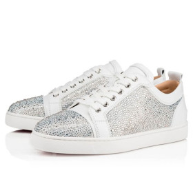 Christian Louboutin Louis Junior ST Version Bianco Strass