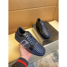 Christian Louboutin Seavaste 2 Varsimax Sneakers Leather-trim Black Blue
