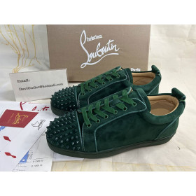 Christian Louboutin Louis Junior Verveine/verveine Mat Suede Leather